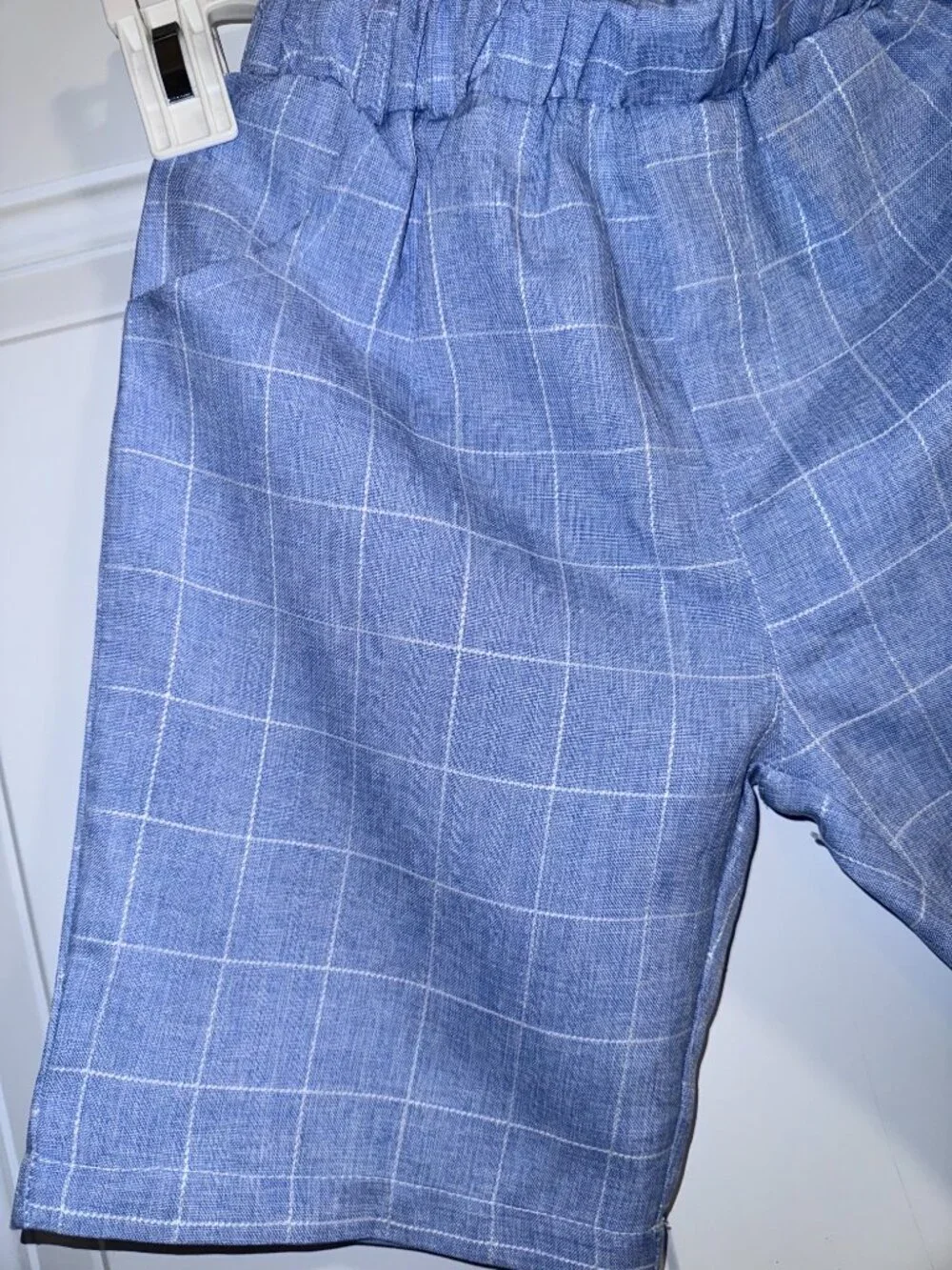 Lolanta Vest/Short suit light blue/white checkered box print